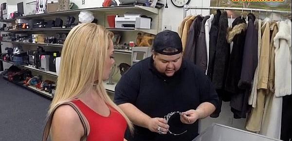  Busty blonde babe screwed by pawn dude